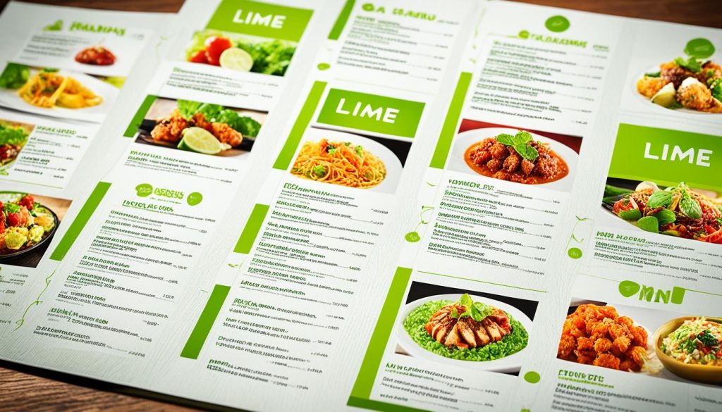 menu Lime Restaurant